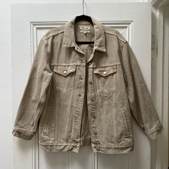 Madewell Jackets & Blazers - Madewell The Oversized Trucker Jacket Garment Dye Edition In Wet Sand
